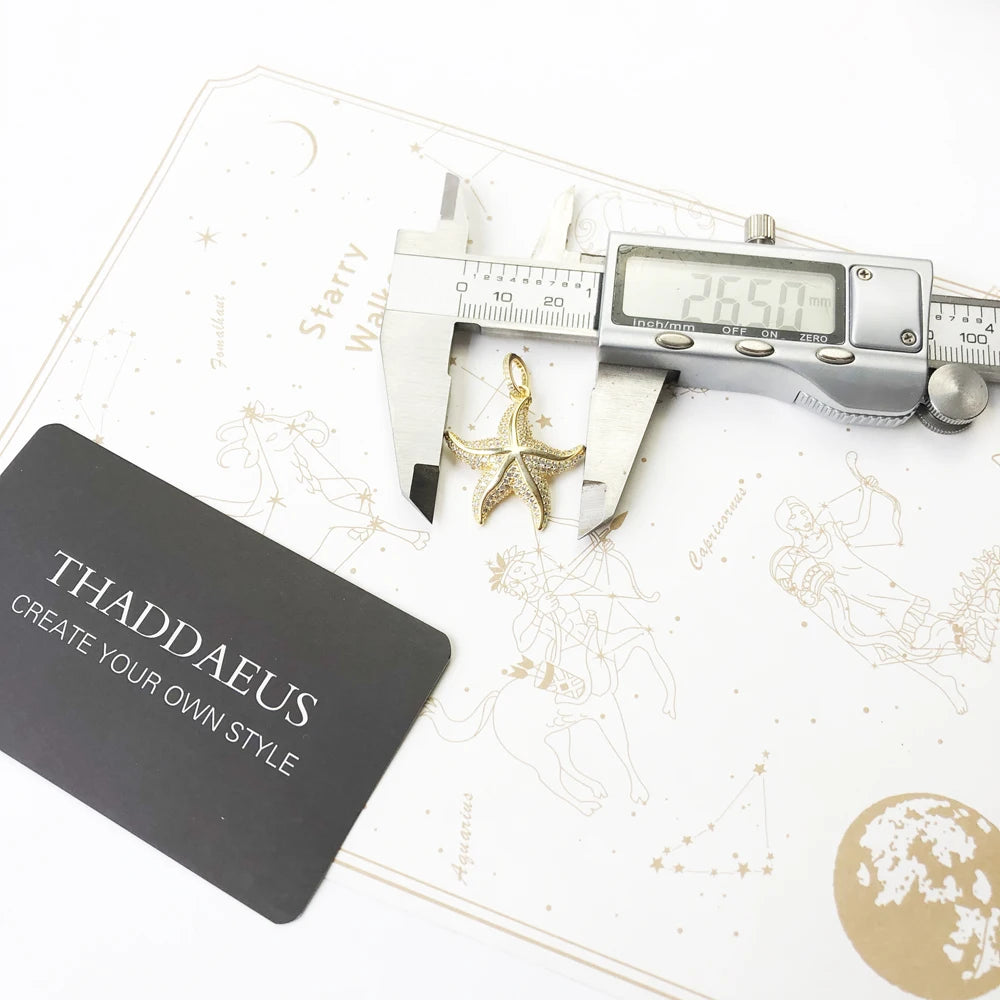 Damen-Charm-Anhänger goldener Meeresstern romantisch aus Sterlingsilber