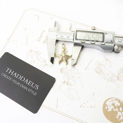 Damen-Charm-Anhänger goldener Meeresstern romantisch aus Sterlingsilber