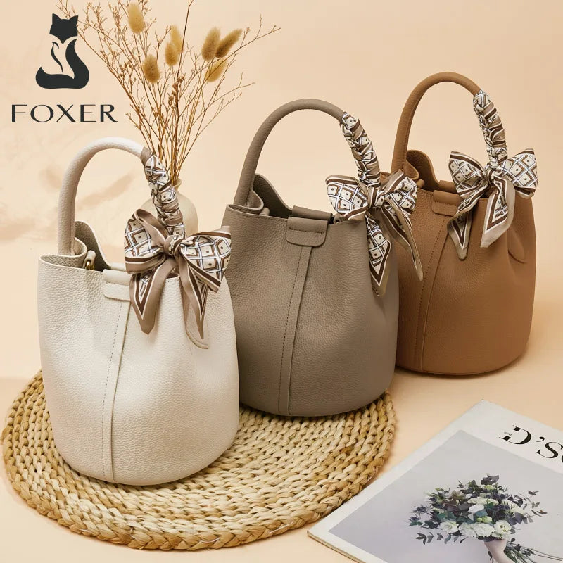 Damen Schultertasche Crossbody aus echtem Leder und Mikrofaser