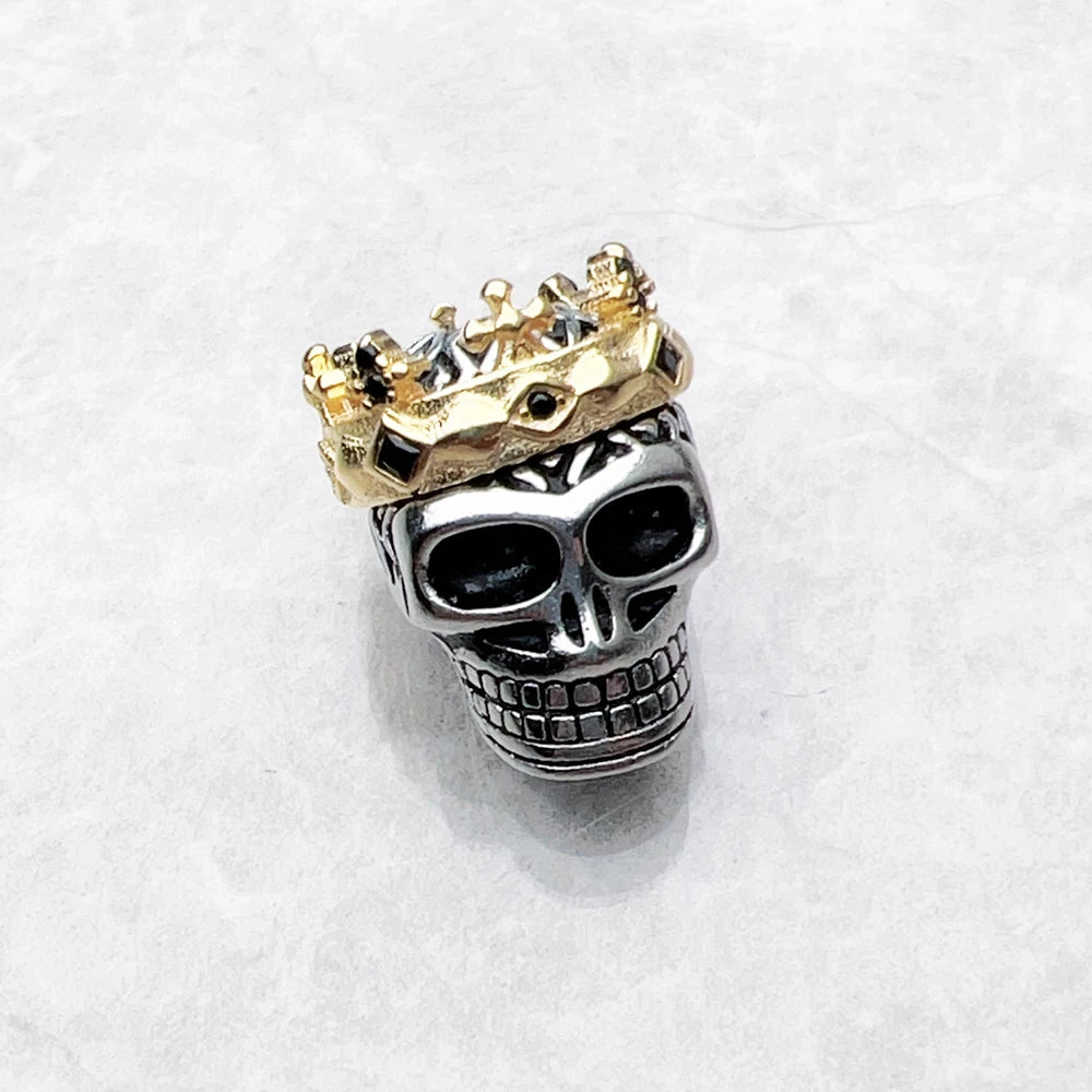 Damen-Charm-Anhänger Totenkopf Krone Karma Punk aus Sterlingsilber