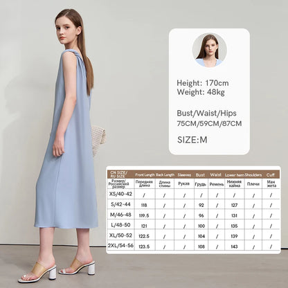 Moderne Damen Sommerkleid Armenlos mit V-Ausschnitt und Rückenfreiem Look