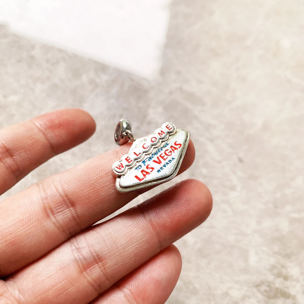 Damen-Charm-Anhänger Las Vegas Nevada Reise DIY aus Sterlingsilber