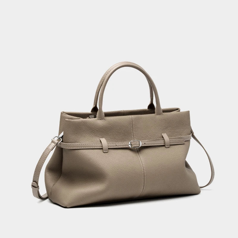 Leder-Top-Handle Tote | Vollnarbenleder Silberbeschläge