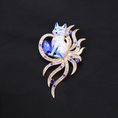 Brosche Tier Fantasy Emaille Strass Fuchs Einhorn Pferd Vogel gemischt