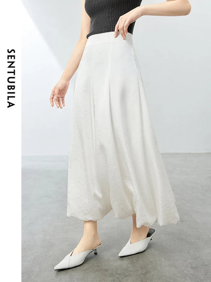 Damen Maxirock im A-Linien-Stil mit elastischer Taille für den Sommer