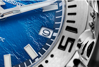 Herren-Taucheruhr mit Surf-Blue-Zifferblatt und NH35-Automatikwerk