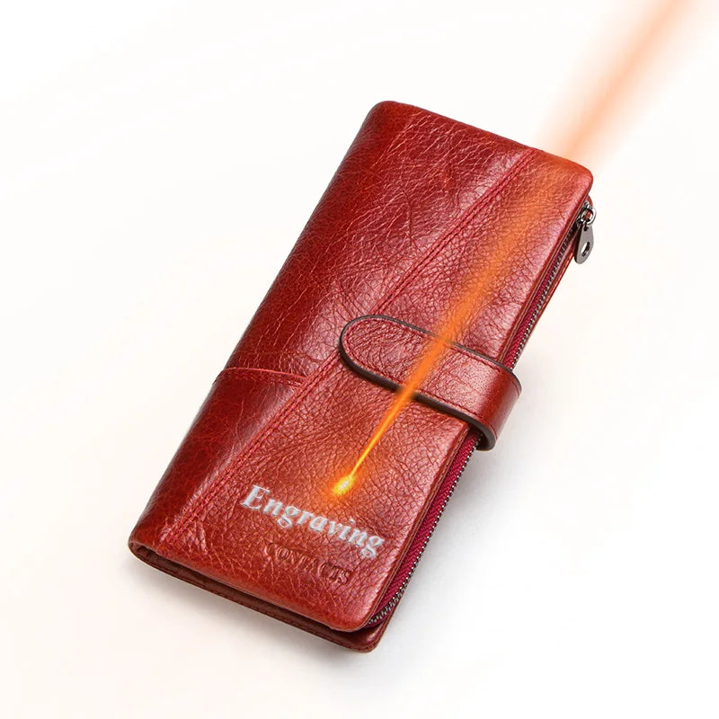Herren Echtleder Lange Geldbörse Vintage Handyfach Fotohalter Kartenhalter Reise