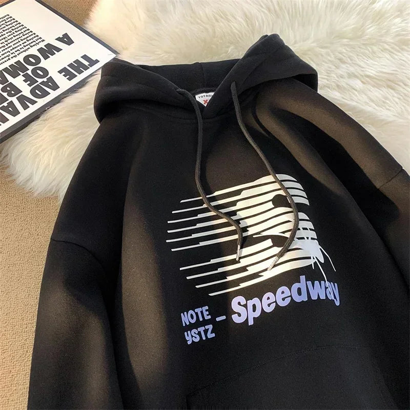 Winter Brief Grafik Gedruckt Pullover Hoodies Für Männer 2025, Neue Hip Hop Mode Mit Kapuze Sweatshirts High Street Fleece Y2K Hoody