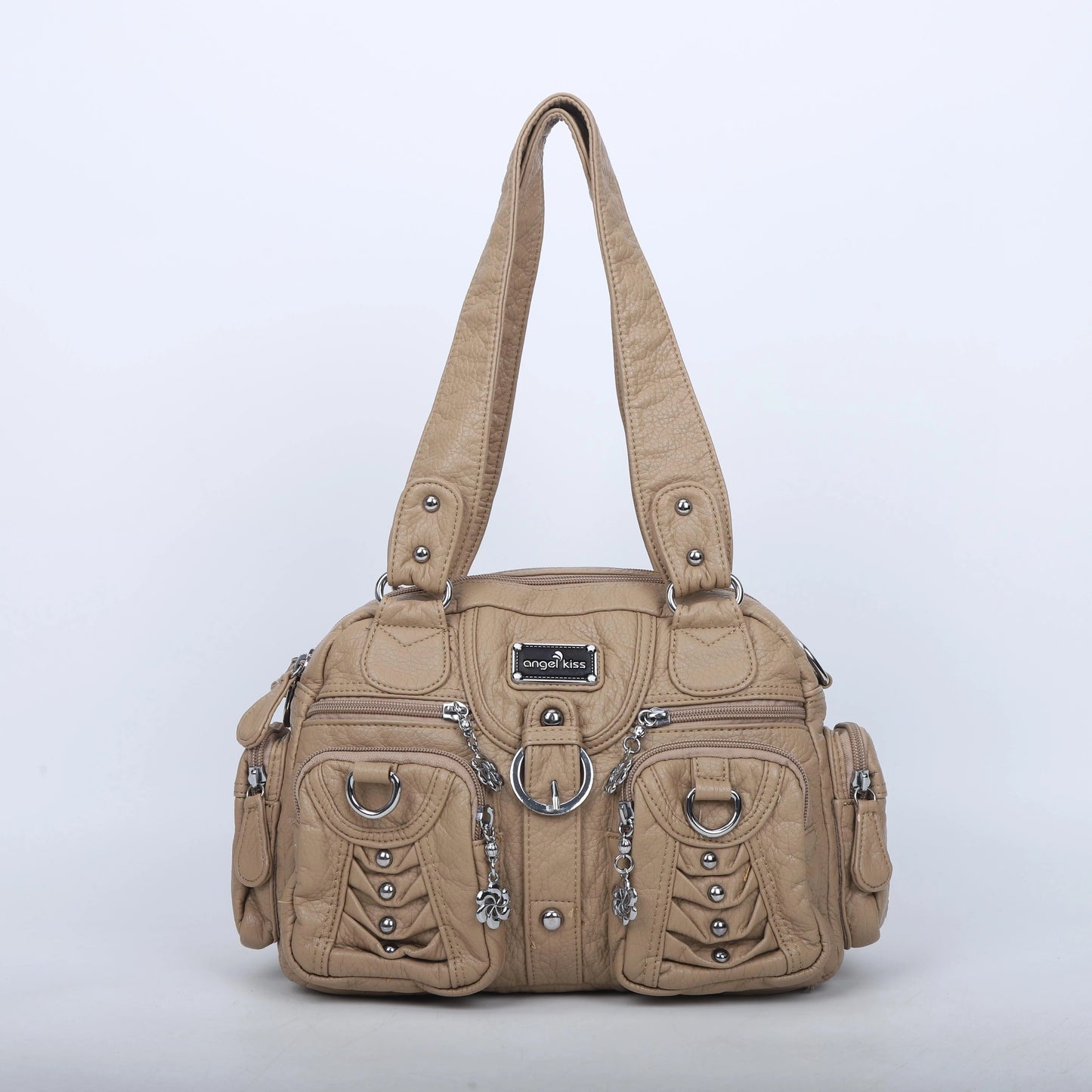 Damen-Satchel-Handtasche aus PU-Leder mit Reißverschluss und viel Stauraum für Alltag und Freizeit