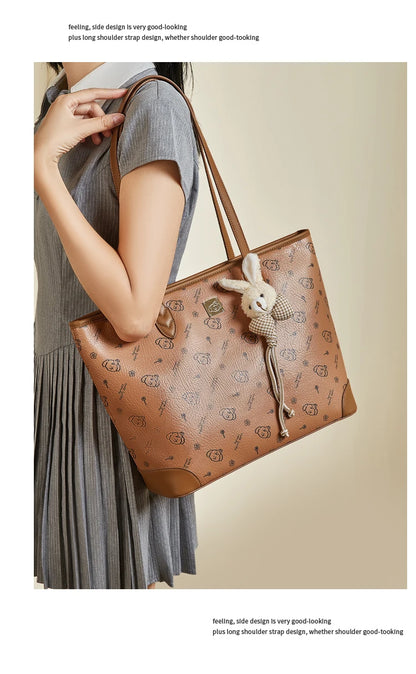 Damen Schultertasche Aus PU-Leder Mit Großer Kapazität Und Alltagslook