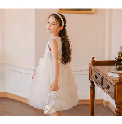 Lila Prinzessinnen-Kleid aus Gaze mit Pailletten für Mädchen – festliche Kinderbekleidung für Partys und Hochzeiten, Größe 3T-12T