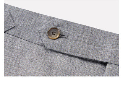 Herren-Sommerhose aus 100% Baumwolle – Dünne, knöchellange Anzughose in Slim-Fit für smarte Casual-Looks in Khaki, Grau oder Schwarz