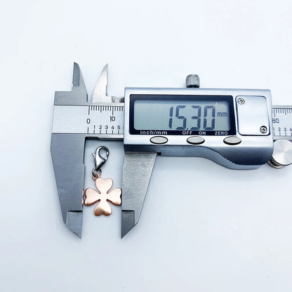 Damen-Charm-Anhänger Kleeblatt Roségold Glück Europa aus Sterlingsilber