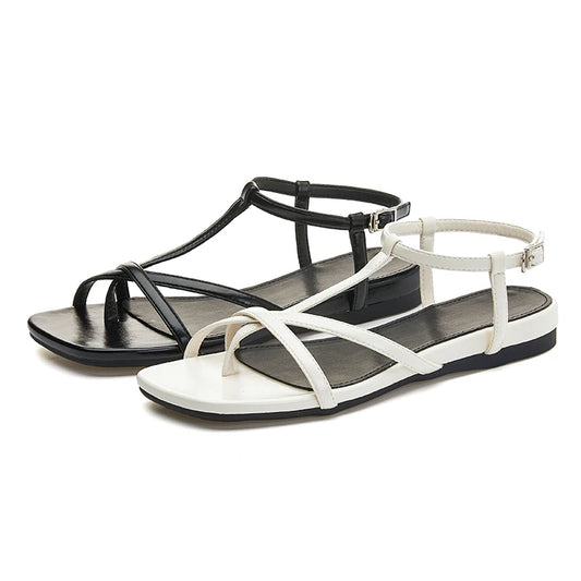 AIYUQI 2025, neue Damensandalen, rutschfeste römische Sandalen mit dünnem Riemen für Damen, Sommer, große Tanga-Damenschuhe