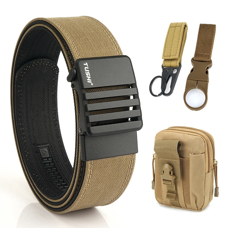 Herren-Taktischer Gürtel aus Nylon mit matte Metall-Schnalle und 43 mm Breite für Alltag und Freizeit