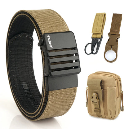 Herren-Taktischer Gürtel aus Nylon mit matte Metall-Schnalle und 43 mm Breite für Alltag und Freizeit