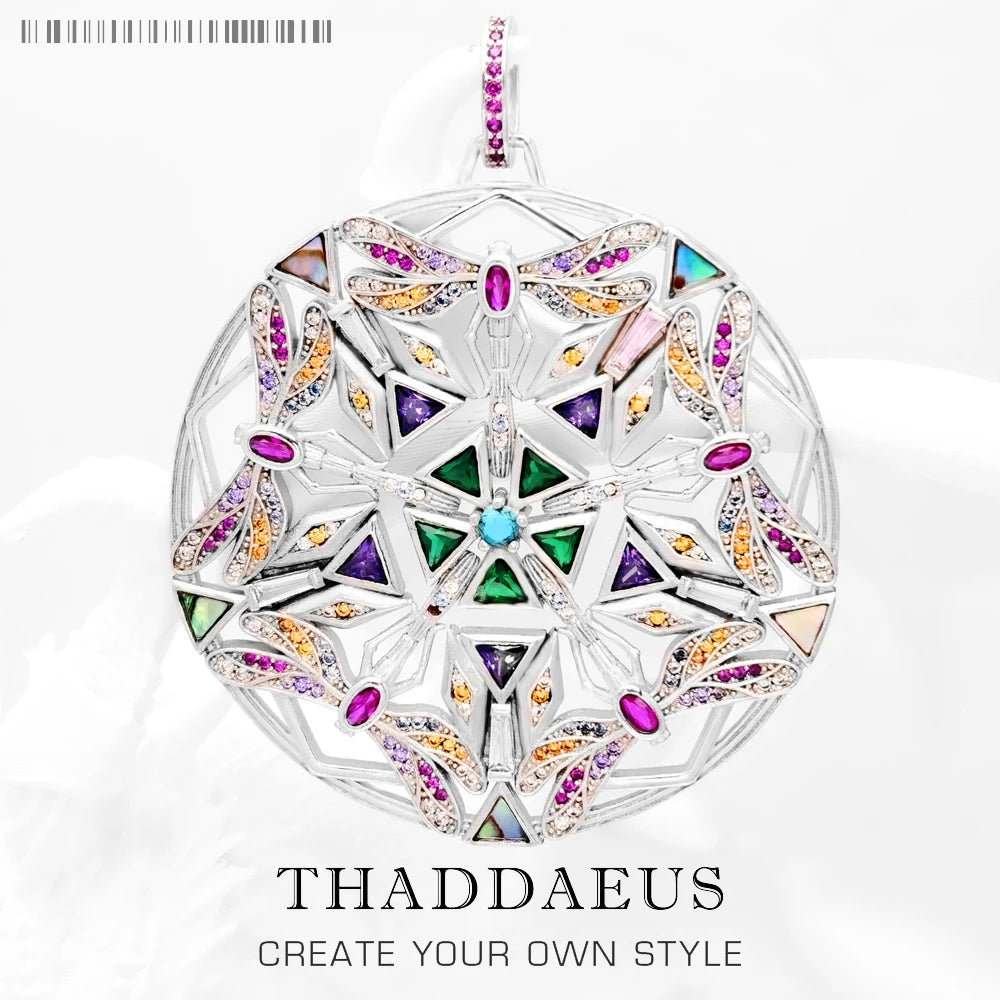 Damen-Charm-Anhänger Kaleidoskop Libelle Magie Frühling aus Sterlingsilber