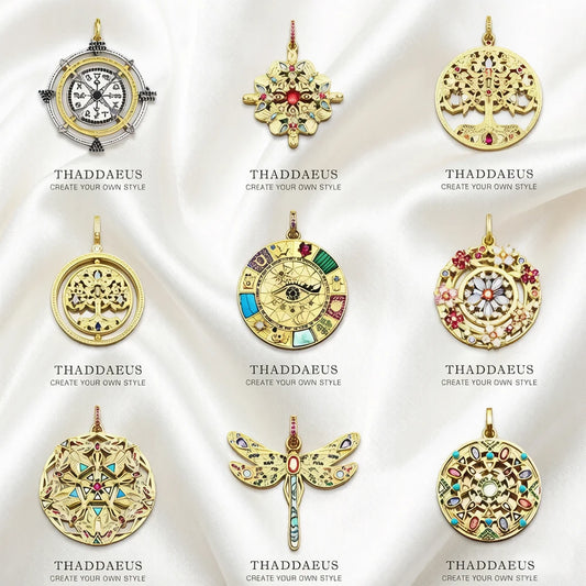 Damen-Charm-Anhänger Amulett magisch Natur Elemente aus Sterlingsilber