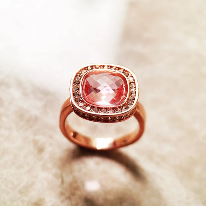 Damen-Ring Rose Gold rosa Zirkonia Frühling aus Sterlingsilber