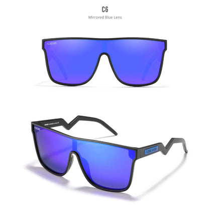 Sonnenbrille Einteiler übergroß polarisiert gebogene Gläser Herren