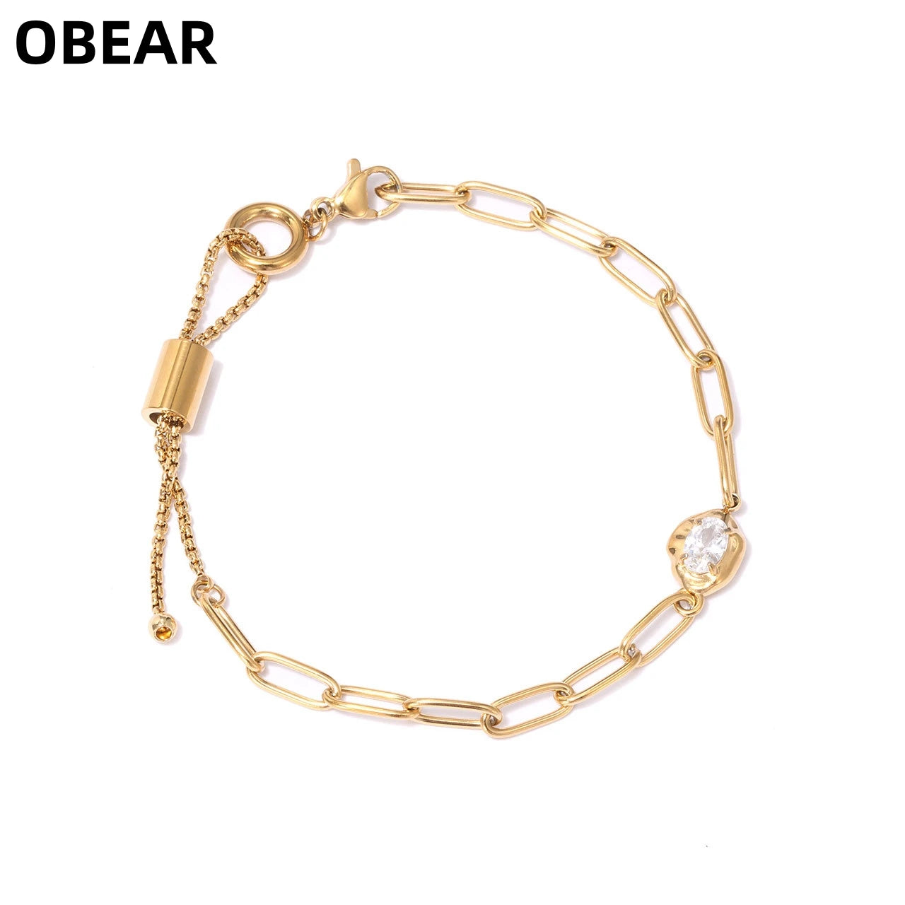 Damen-Kettenarmband mit Zirkonia in Birnenform