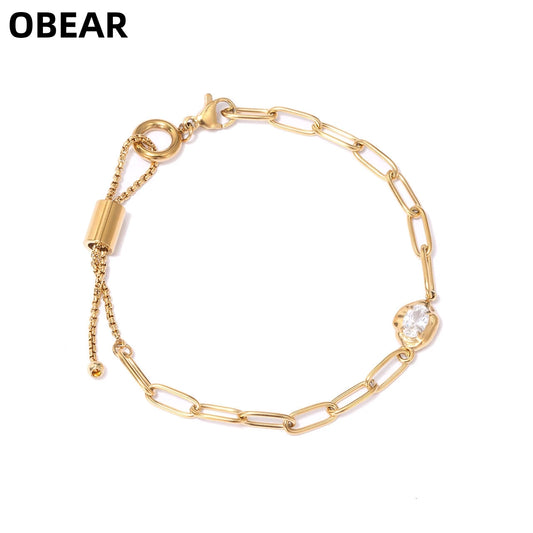 Damen-Kettenarmband mit Zirkonia in Birnenform