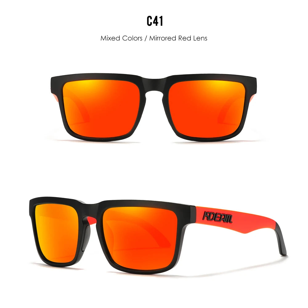 Sonnenbrille quadratisch polarisiert Reißverschlussetui 30 Farben Unisex