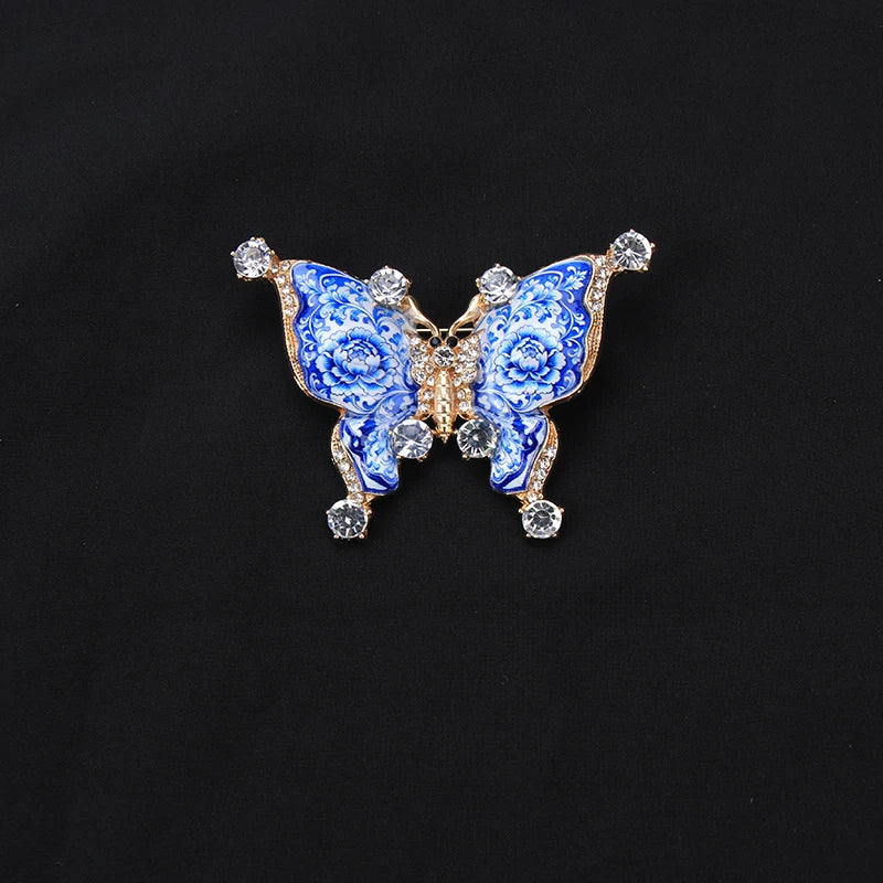 Brosche Emaille Porzellan Drache Schmetterling Frosch Krabbe Tier Reversnadel