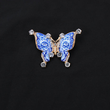 Brosche Emaille Porzellan Drache Schmetterling Frosch Krabbe Tier Reversnadel