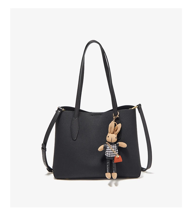 Damen Handtasche aus Split-Leder mit großer Kapazität