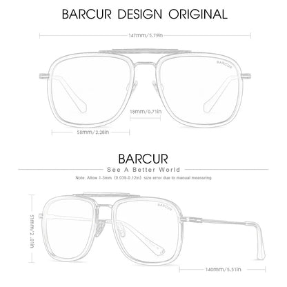 Sonnenbrille quadratisch Luxus Farbverlauf polarisiert Spiegel Herren