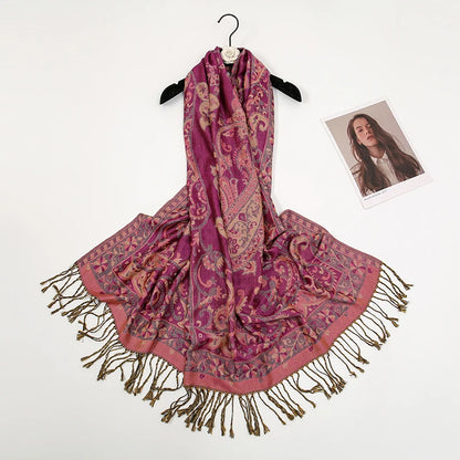 Damen Winterschal Kaschmir Pashmina Luxus Druck warm Stolen Foulard Baumwolle