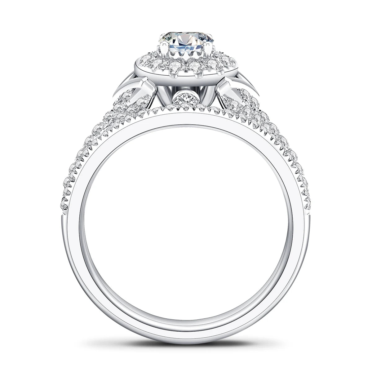 Verlobungsringe Paarset aus Moissanit und 925 Sterling Silber mit Zertifikat Premium Hochzeits Schmuck Geschenk
