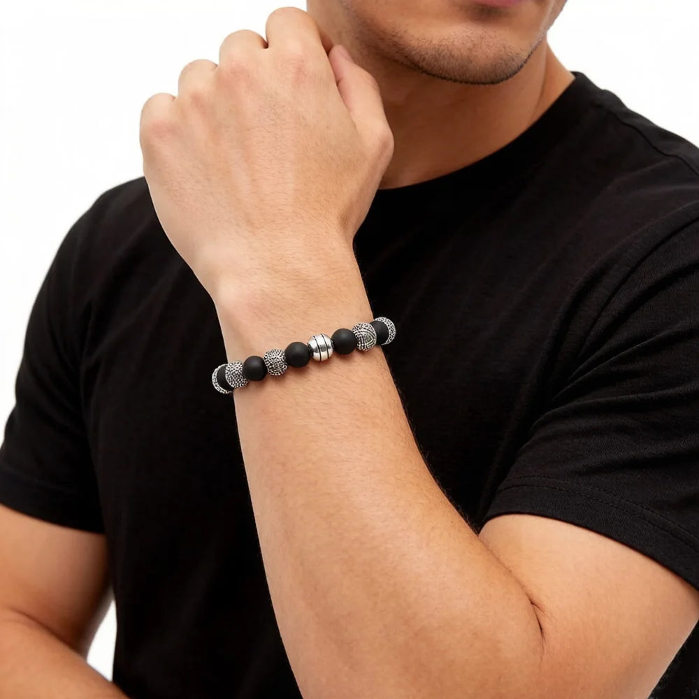 Damen-Armband Hero Rebel Perle Obsidian aus Sterlingsilber
