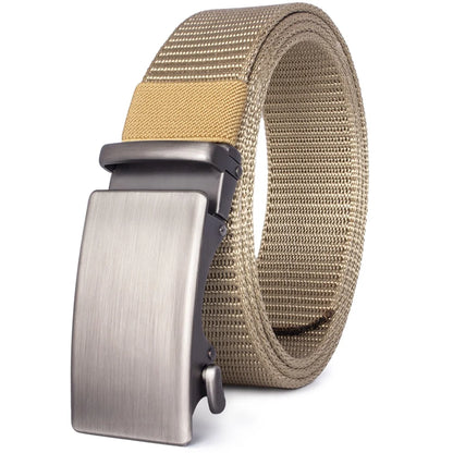 Herren Nylon Canvas-Gürtel Schnellverschluss Casual Army 3,6 cm