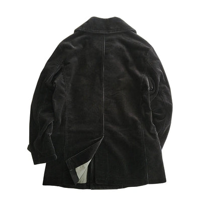 Männer Pea Coat im Vintage-Stil aus schwerem Material in Schwarz