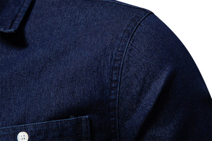 Herren Denim Hemd aus Baumwolle mit elastischem Design und doppelten Taschen