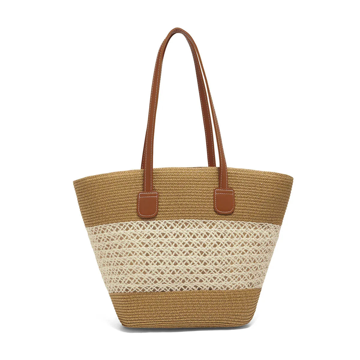 Damen Strandtasche Aus Stroh Mit Reißverschluss Und Großem Fassungsvermögen