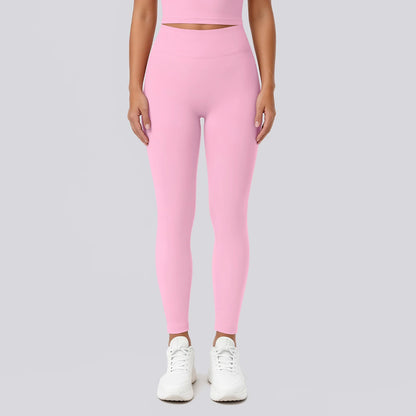 Hamidou Yogahose für Damen: hellrosa High-Waist-Leggings, eng anliegend