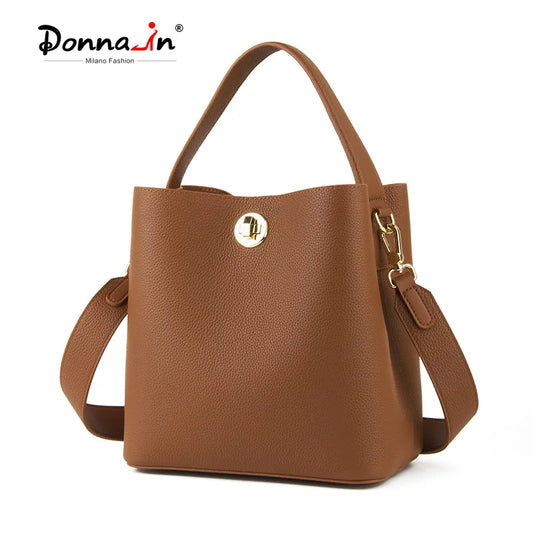 Mini Bucket Bag Vollnarbigem Rindleder | Zwei-Lagen