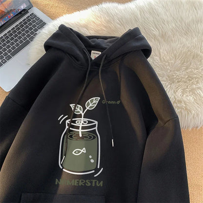 Herren Hoodies mit kawaii Cartoon Grafik im y2k Streetwear Stil