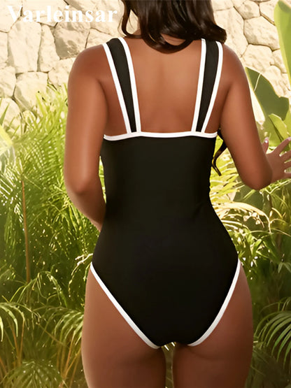 Damen Badeanzug Cut-Out hoher Beinausschnitt Monokini Strandmode 2026