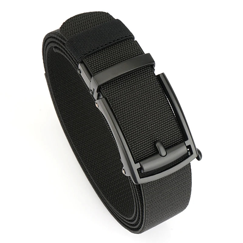VATLY Elastik-Gürtel Herren Gunmetal Automatik-Schnalle Nylon Einheitsgröße