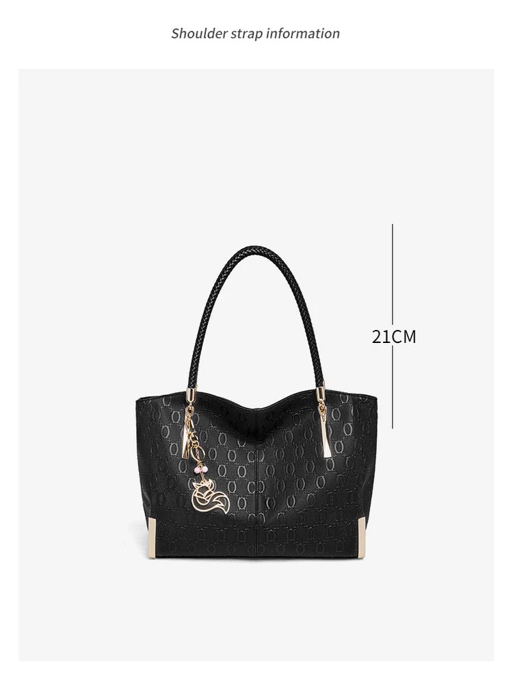 Damen Handtasche aus Split-Leder mit großer Kapazität