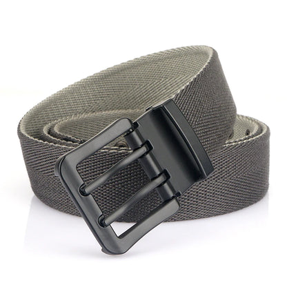 VATLY Vintage Wendegürtel Herren Canvas 38mm Doppelnadel-Schnalle Arbeit