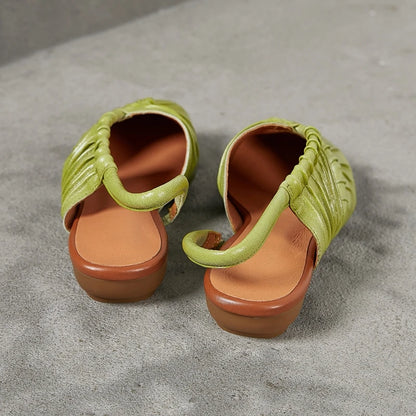 AIYUQI 2025, neue stil geschlossene zehen frauen sandalen Plissee nicht-slip Römischen sandalen für frauen Große größe sommer strand weibliche schuhe