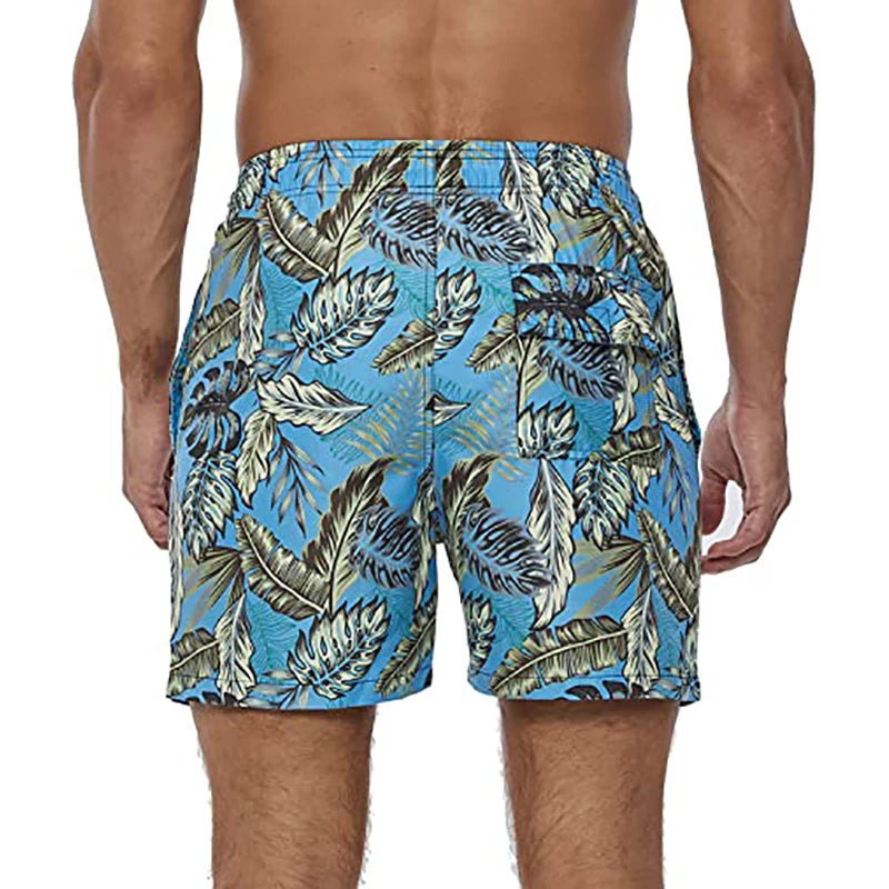 Herren-Badeshorts mit Farbverlauf, schnelltrocknend, mit Reißverschlusstaschen und Mesh-Futter – modische Schwimmshorts für den Strand