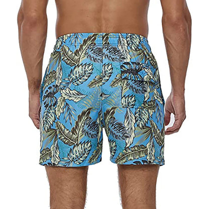 Herren-Badeshorts mit Farbverlauf, schnelltrocknend, mit Reißverschlusstaschen und Mesh-Futter – modische Schwimmshorts für den Strand