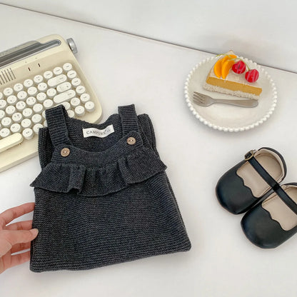Baby Strampler aus Strick mit Rüschen für Jungen und Mädchen