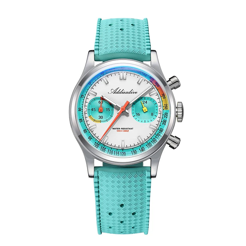 Herren-Chronograph mit VK64-Quarzwerk und Fluorkautschuk-Armband